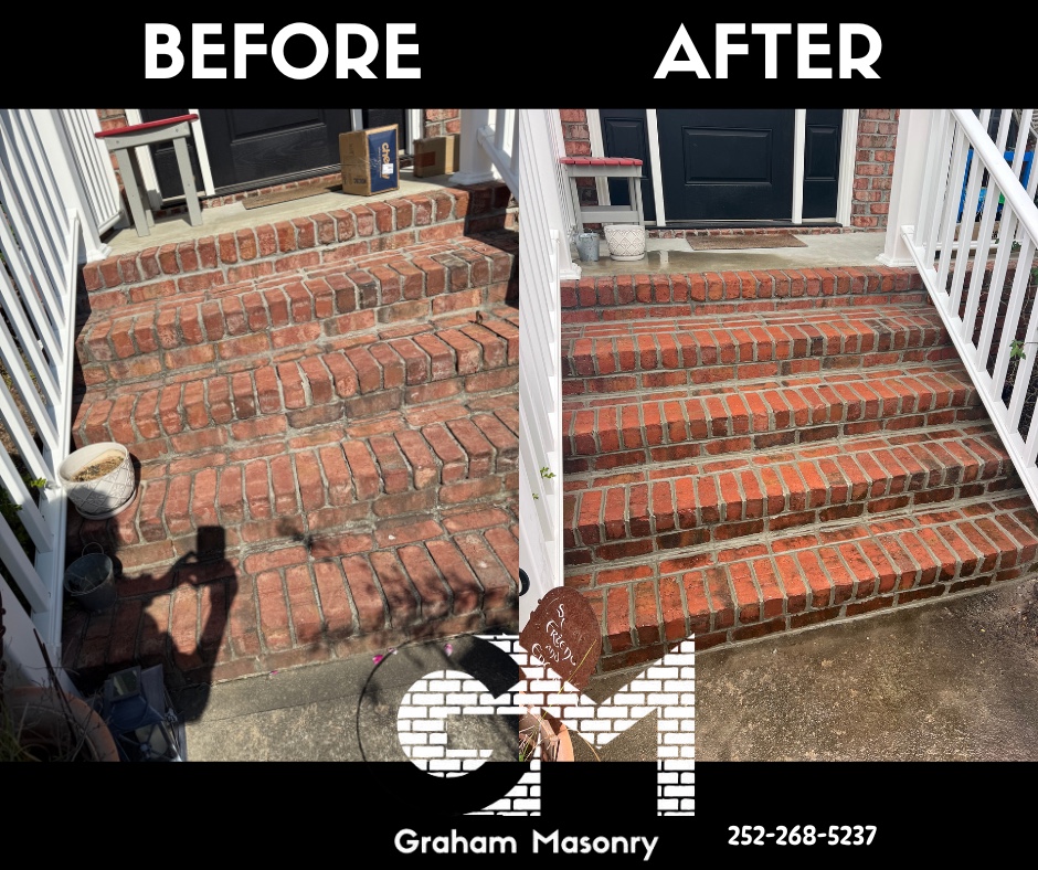Before and after masonry repair