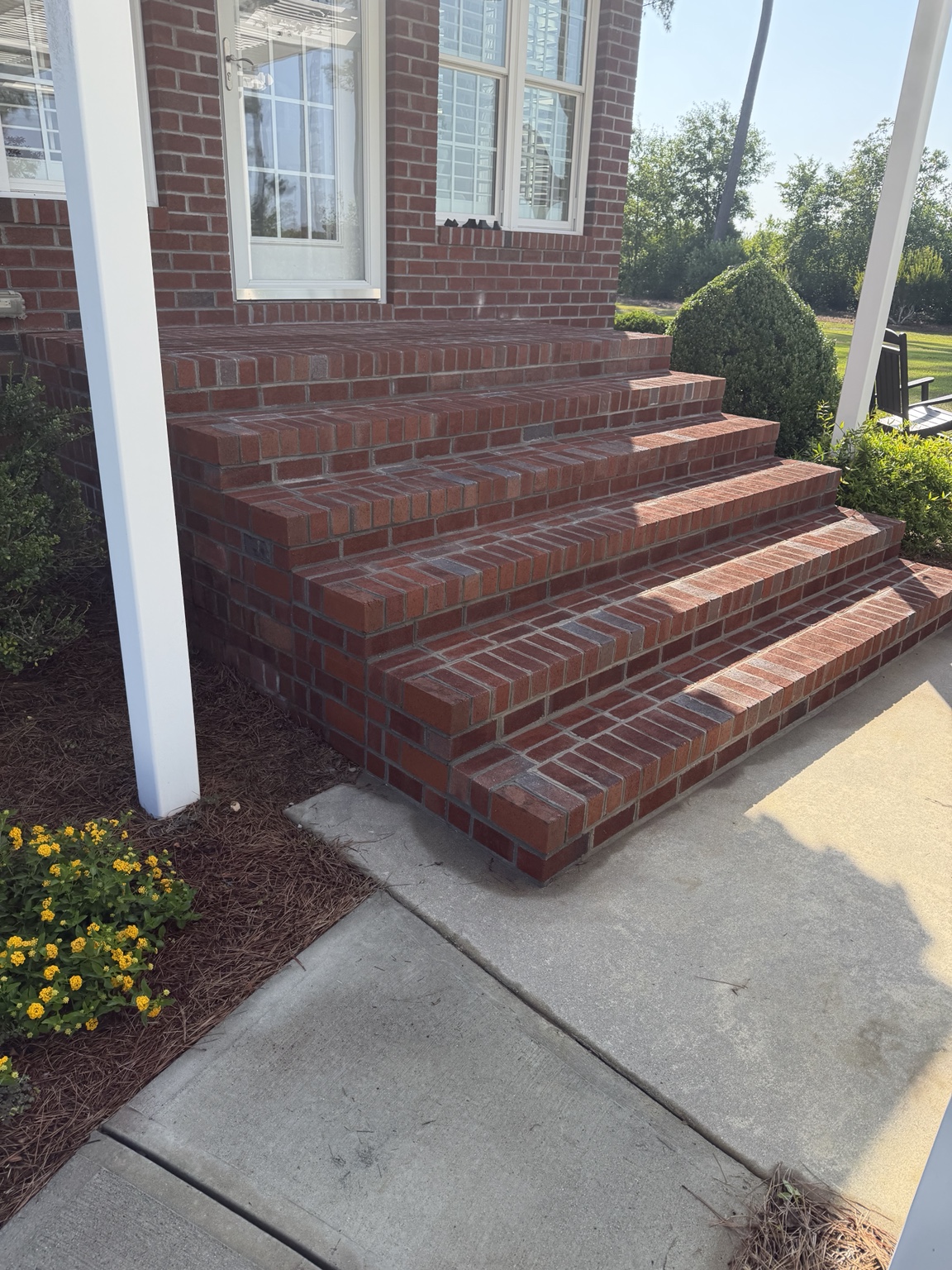 New brick steps and porch masonry